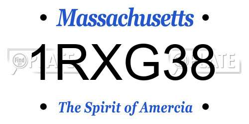 1RXG38 Massachusetts License Plate