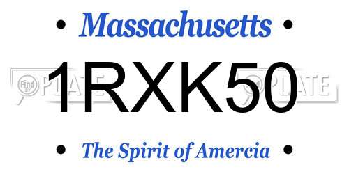 1RXK50 Massachusetts License Plate
