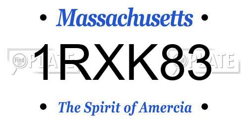 1RXK83 Massachusetts License Plate