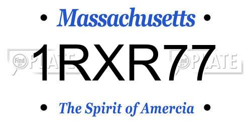 1RXR77 Massachusetts License Plate