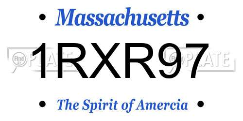 1RXR97 Massachusetts License Plate