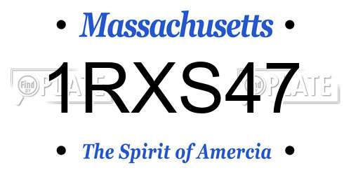 1RXS47 Massachusetts License Plate