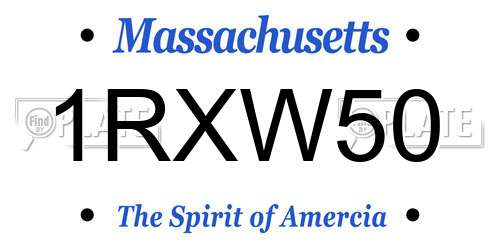 1RXW50 Massachusetts License Plate