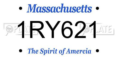 1RY621 Massachusetts License Plate