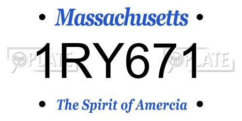 1RY671 Massachusetts License Plate