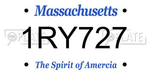 1RY727 Massachusetts License Plate