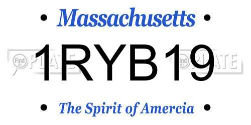 1RYB19 Massachusetts License Plate