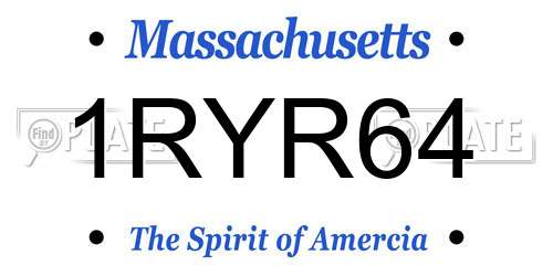 1RYR64 Massachusetts License Plate