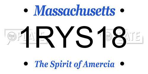 1RYS18 Massachusetts License Plate