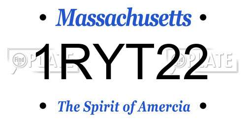 1RYT22 Massachusetts License Plate