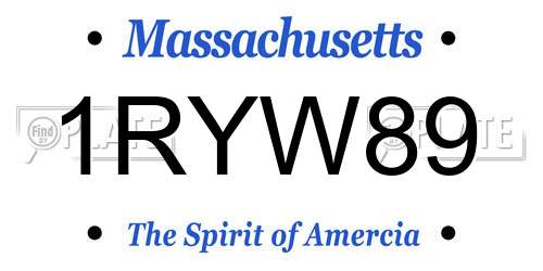 1RYW89 Massachusetts License Plate