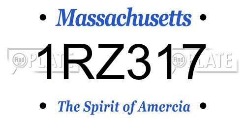 1RZ317 Massachusetts License Plate