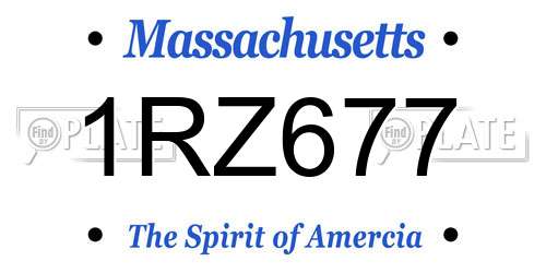1RZ677 Massachusetts License Plate