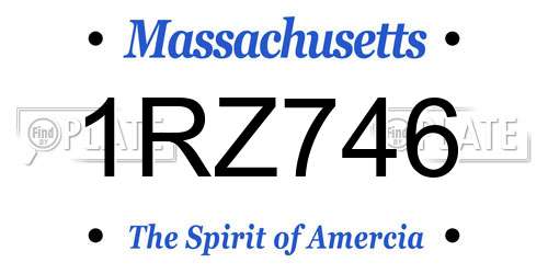 1RZ746 Massachusetts License Plate