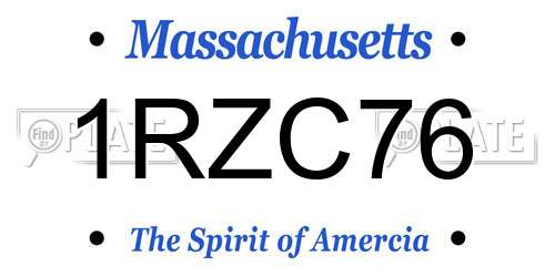 1RZC76 Massachusetts License Plate