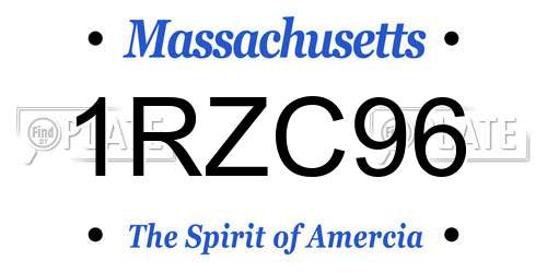 1RZC96 Massachusetts License Plate