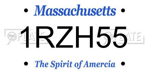 1RZH55 Massachusetts License Plate