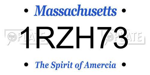 1RZH73 Massachusetts License Plate