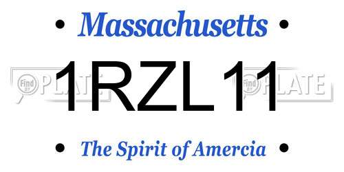 1RZL11 Massachusetts License Plate