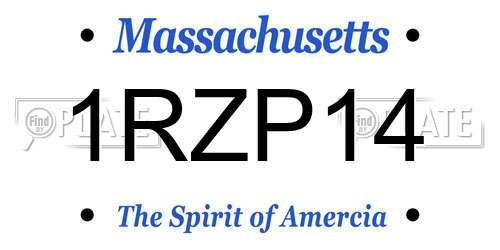 1RZP14 Massachusetts License Plate