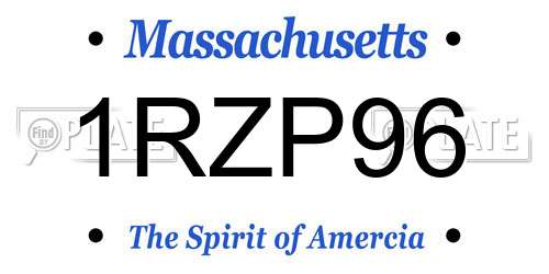 1RZP96 Massachusetts License Plate