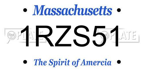 1RZS51 Massachusetts License Plate