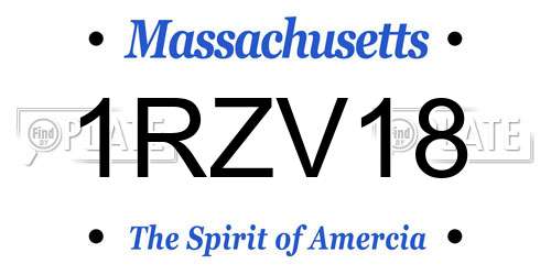 1RZV18 Massachusetts License Plate