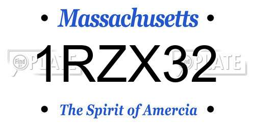 1RZX32 Massachusetts License Plate