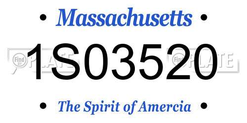 1S03520 Massachusetts License Plate