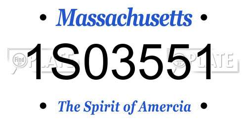 1S03551 Massachusetts License Plate