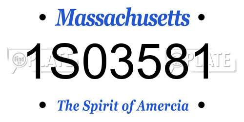 1S03581 Massachusetts License Plate