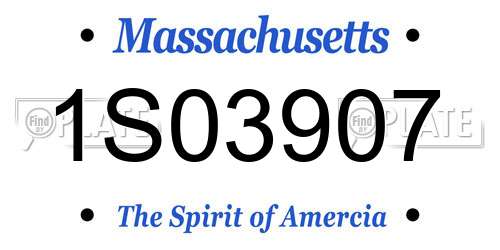 1S03907 Massachusetts License Plate