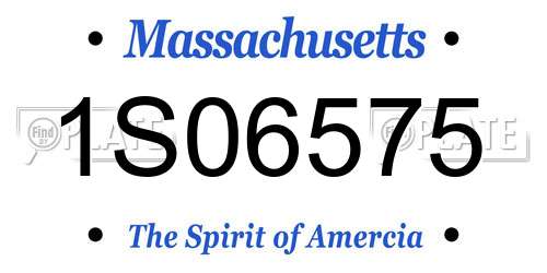 1S06575 Massachusetts License Plate