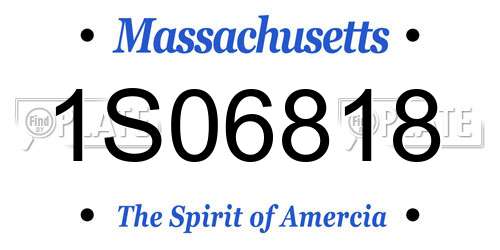 1S06818 Massachusetts License Plate