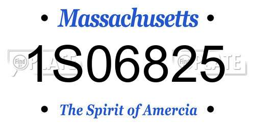1S06825 Massachusetts License Plate