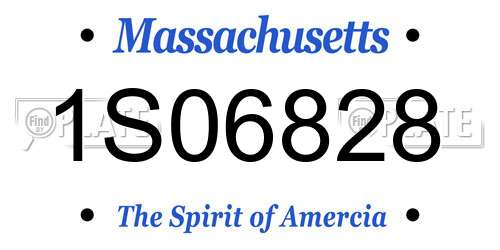 1S06828 Massachusetts License Plate