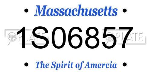 1S06857 Massachusetts License Plate
