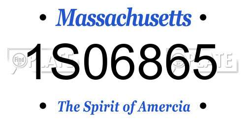 1S06865 Massachusetts License Plate