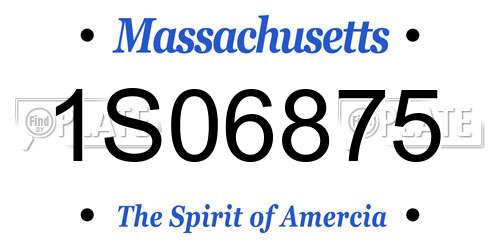 1S06875 Massachusetts License Plate