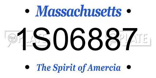 1S06887 Massachusetts License Plate