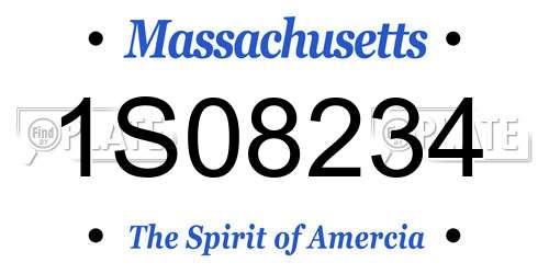 1S08234 Massachusetts License Plate