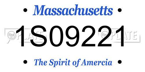 1S09221 Massachusetts License Plate