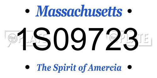 1S09723 Massachusetts License Plate