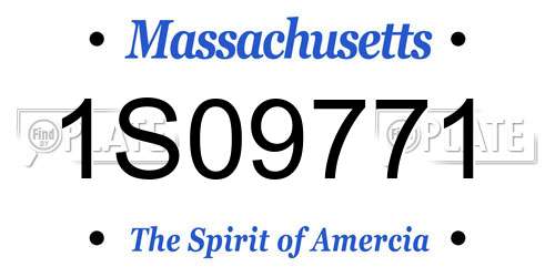 1S09771 Massachusetts License Plate