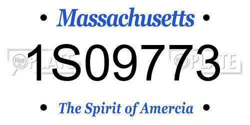 1S09773 Massachusetts License Plate