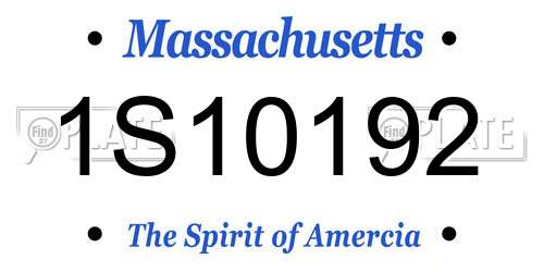 1S10192 Massachusetts License Plate