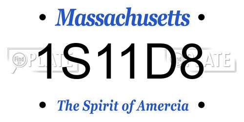 1S11D8 Massachusetts License Plate