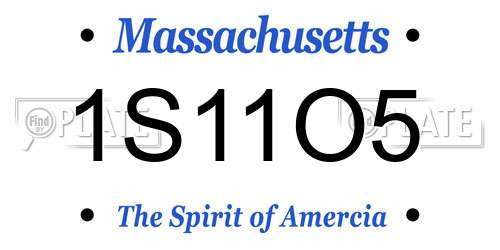1S11O5 Massachusetts License Plate