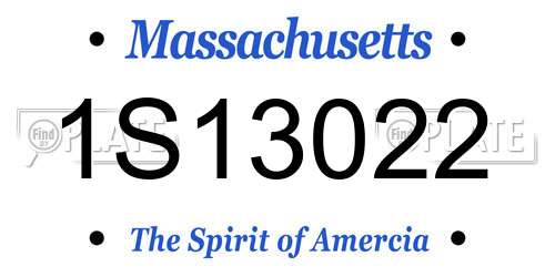 1S13022 Massachusetts License Plate