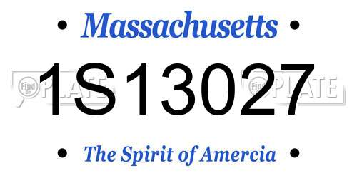 1S13027 Massachusetts License Plate